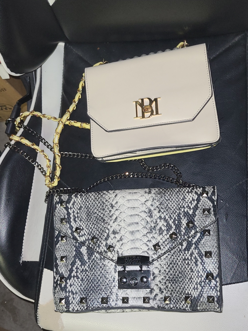 Bagdley Mischka Chain Crossbody Bag - Elegant Neutral Shoulder Purse